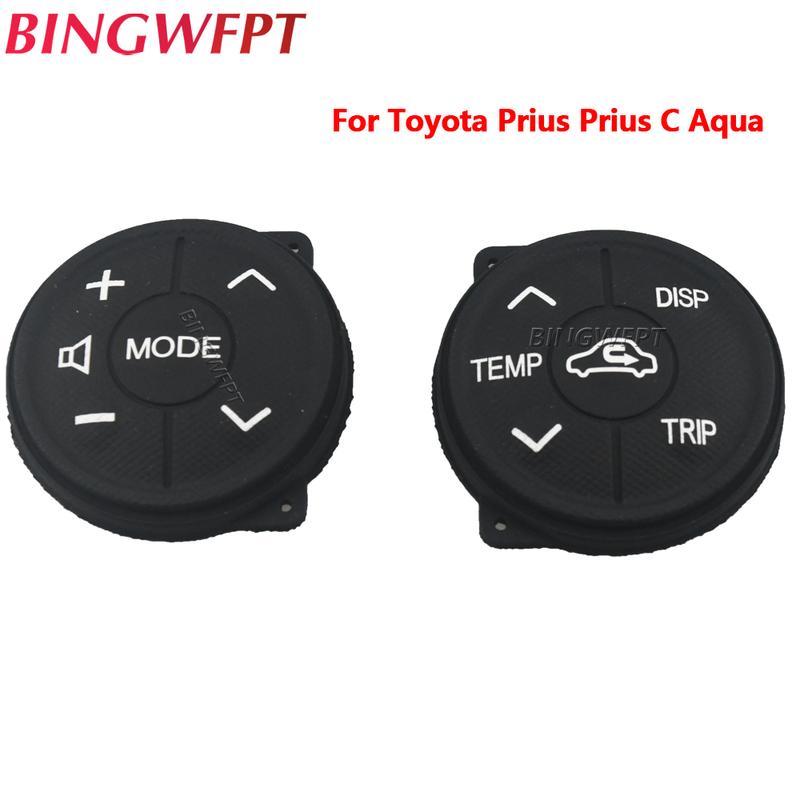 Steering Wheel Switch Control Panel Rubber For Toyota Prius C 2011-2015 Aqua 2012-2014 Button Cover