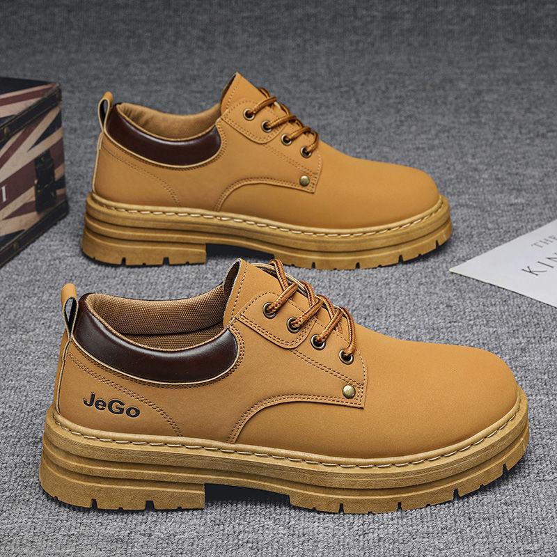 Men Thick Sole Non Slip Wear Resistant Low Top Martin Work Safety Boots
