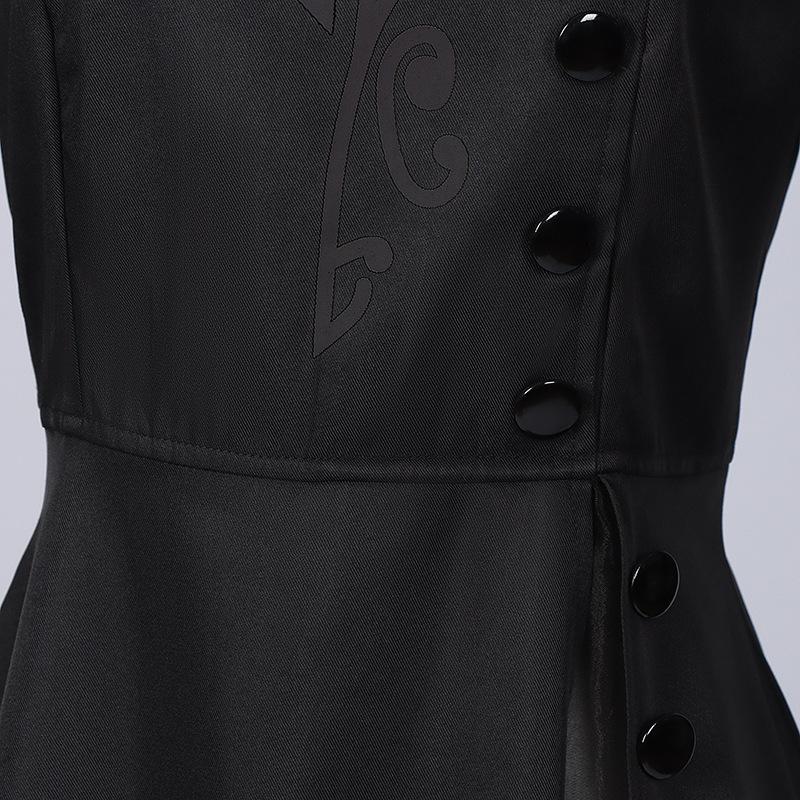 Wicked Elphaba Cosplay Dress, Black Long Sleeve Stage Performance Costume for Women