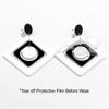 Vintage Acrylic Geometric Drop Earrings for Women Classic Statement Black White Square Round Big Earring Trendy Jewelry Gifts