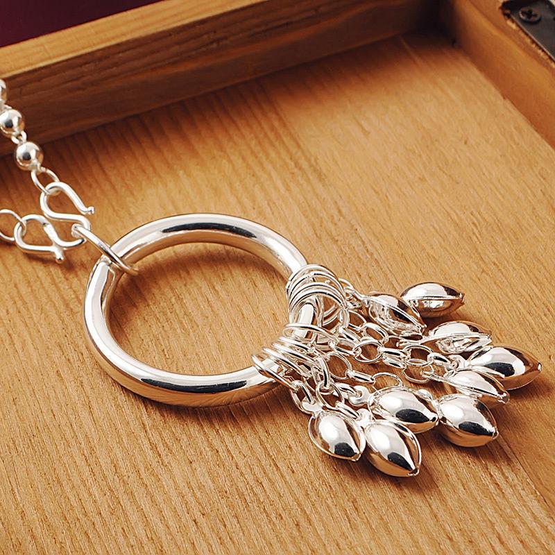 

Korean Fashion Long Tassel Pendant Necklace with Round Beads for Women
