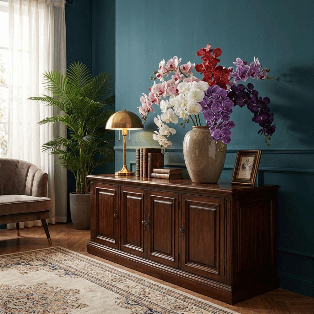 Moisturizing Phalaenopsis Branch 80 CM Real Touch Orchids Vase Decor Fake Flower  Hotel