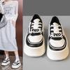 Muffin Platform White Shoes Women's Versatile Niche Board Shoes New Spring and Autumn Heightening Casual Sports Shoes