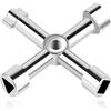 Cross Utility Key, 4-Way Multifunction Key, Universal Key for Electrical Cabinet, Universal Triangle Key, Zinc Alloy