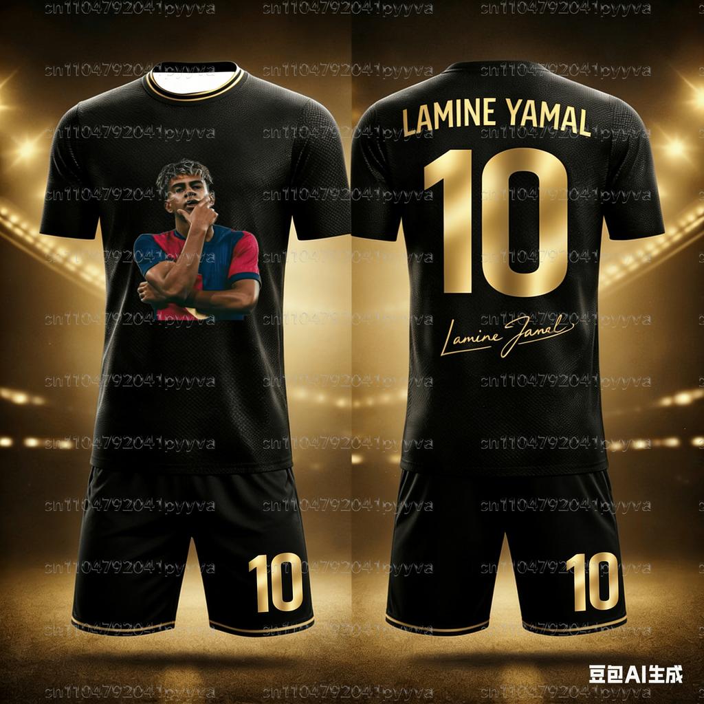 Лето # Ямал №10 # Мужской и женский фирменный спортивный костюм с футболкой и шортами для футбола Свободный Быстросохнущий Тренировочная одежда Дети