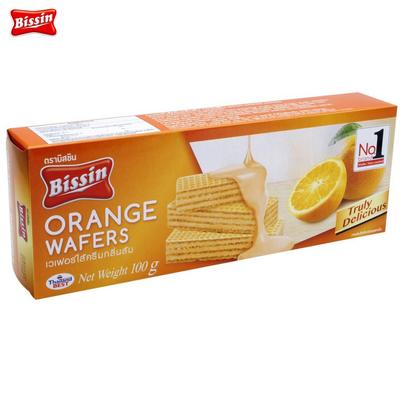 Bissin Orangenwaffeln 100 g x 1 Stück / 3 Stück / 6 Stück / 12 Stück - Thai-Snack