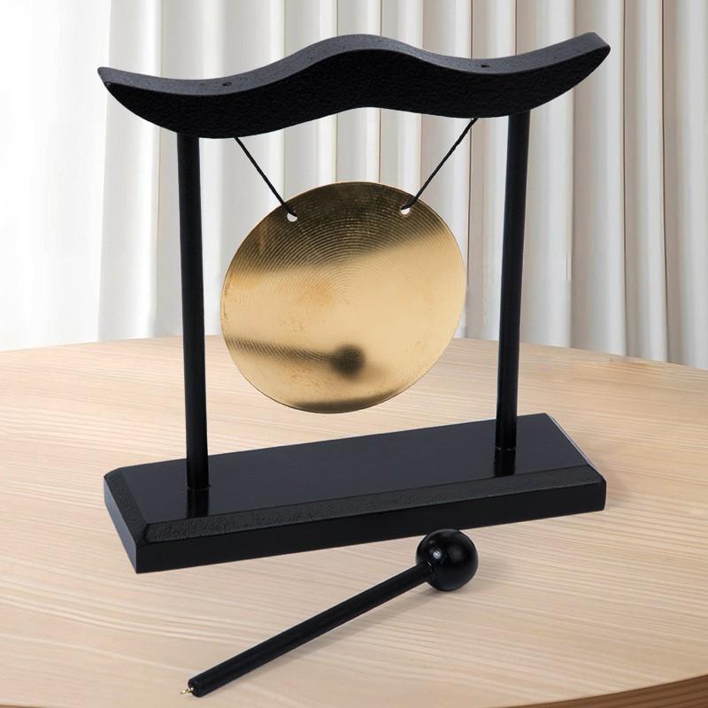 Retro Entspannung Schreibtisch Gong Glück Kreativ Kupferglocke Hohe Lautstärke Holzrahmen Feng Shui Metallbecken Einweihung