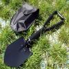Large Black Folding Military Camping Shovel - Engineer Outdoor Tool