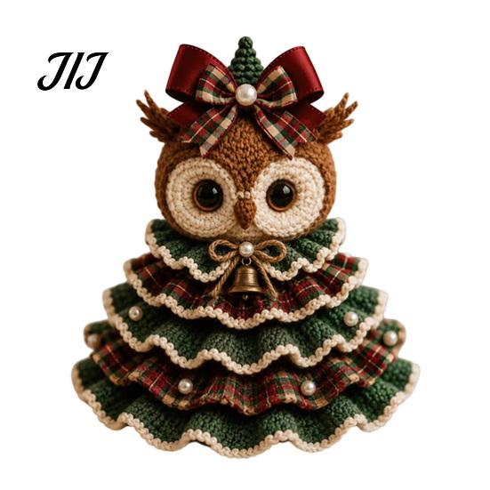 Handmade Birthday Gift Ideas Animal Xmas Tree Crochet Kit, Christmas DIY Cute Ornaments Highland Cow Forest Craft Kit for Beginners, Holiday