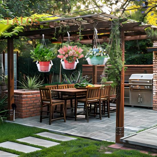 10 Stück Blumentopf-Tretlager-Tropfschale, Feuchtigkeitsschutz, integriertes Hakendesign, transparente Kunststoffschale