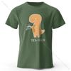 TeaRex Dinosaur Printed 100 Cotton TShirt Soft Breathable Round Neck Short Sleeve Tee Unisex Fun Quirky Style