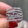 Classic Copper Alloy Zircon Ring Ladies Jewelry Wedding Promise Party Gift