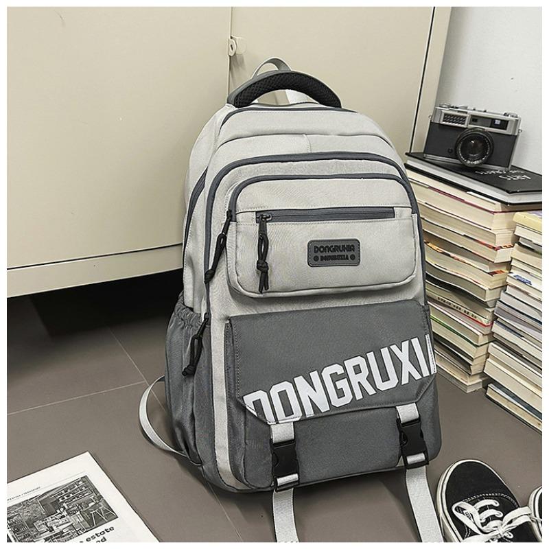 

Школьный рюкзак новый высокоценный инструментальный нишевый свежий трендовый крутой буквенный рюкзак для пары легкий повседневный дорожный рюкзак серый