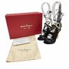 Pristine Salvatore Ferragamo Sandals VINCI X5 Gancini Suede Strap black Women 6 Used