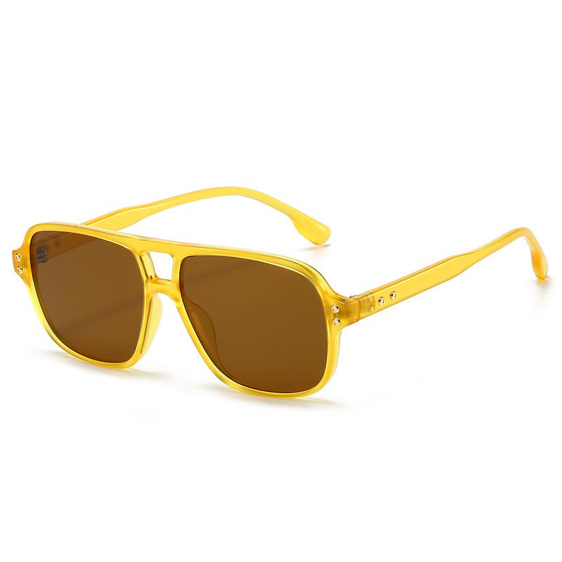 High-End Women's Retro Double Bridge Square Sunglasses