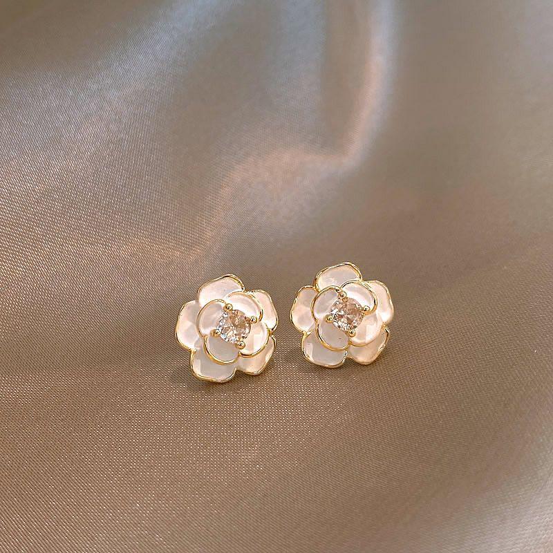 

Accessible Luxury Women s Best Selling Fancy Earrings Elegant Camellia White set with Camellia
