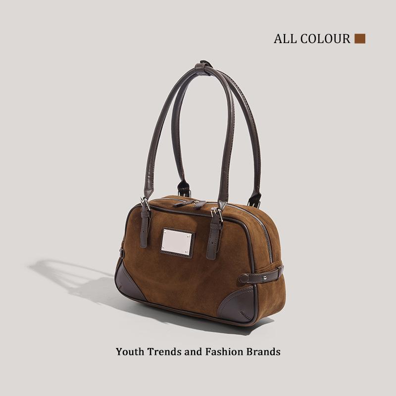 American Retro Fashion Hand-held Bowling Bag, New Autumn Fashion Shoulder Bag, Niche High-end Women's Bag