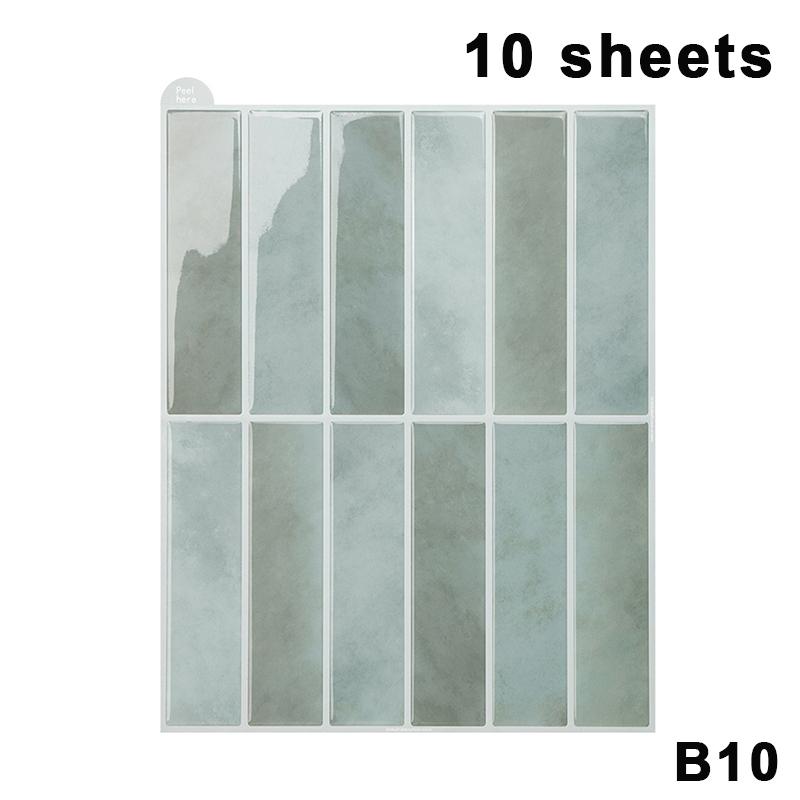 5/10Pcs Non Fading Wall Tile Stickers Peel and Stick Waterproof Oil Proof Heat Resistant for Dining Area Wall Decoration