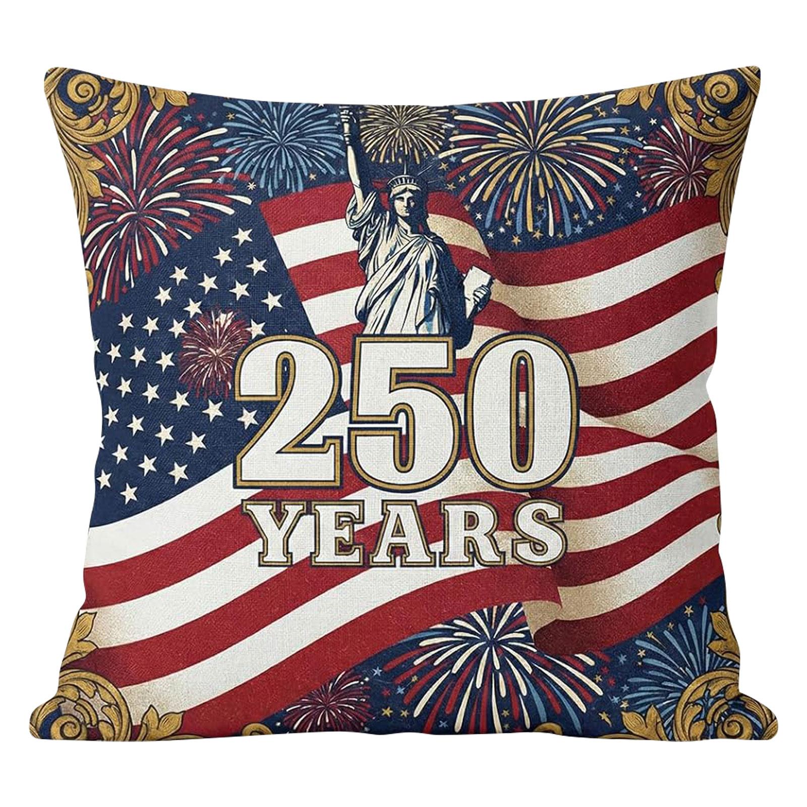 

0th Anniversary American Independence Day Pillow Cover, Home Decoration Cushion Cover One Size