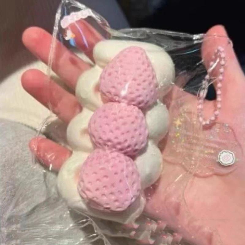 Strawberry Stress Relief Squeeze Toy Soft Fidget for Anxiety Relief Sensory Fidget Toy ADHD Kids Gift Slow Rising Decompression