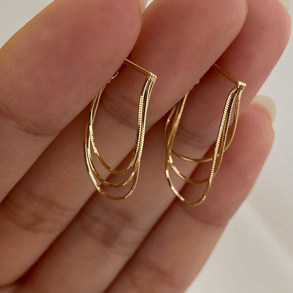 A multi-wear metal tassel stud earrings French earrings simple commuter earrings earrings women