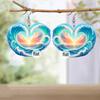 Chic Wave Turtle Acrylic Dangle Earrings For Women 2D Flat Earrings Summer Earrings Y2K Fashion Earrings Vacation Casual Earrings Female Gift