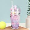 Water bottle summer portable plastic water cup cute cartoon student ice cup creative high value portable straw cup