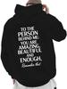 Rückseitig bedruckter sanfter Aufmunterungs-Slogan Grafik Herren Hip Hop Sport Hoodie Street Trend Übergroßer Athletischer Pullover
