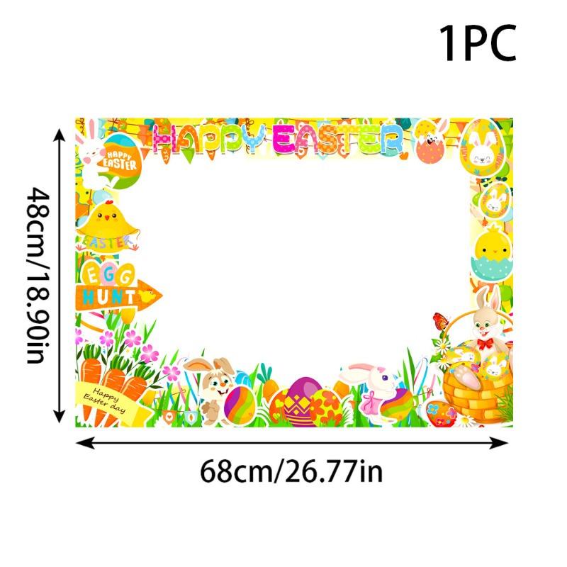 

1pc 2026 New Easter Decoration Funny Photo Frame, Paper New Year Photography Props, Party Supplies, Happy Easter Decorations