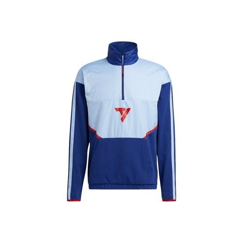 

adidas Colorblock Striped Retro Sports Stand Collar Jacket Men’s Sky Blue M небесно-голубой
