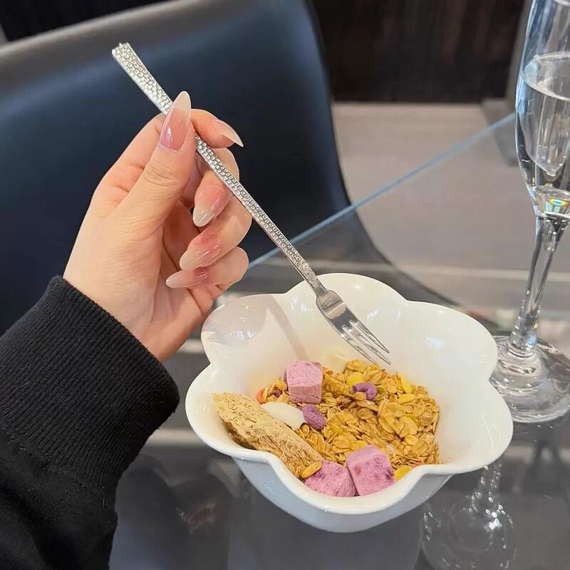 Premium Hammered Stainless Steel Fruit Fork Set