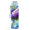 1PC Purple Lilac Vase Flower Bouquet Art 750ml Color Plastic Sports Water Bottle Leakproof Flip Straw Lid Suitable for Sports Office Home Use