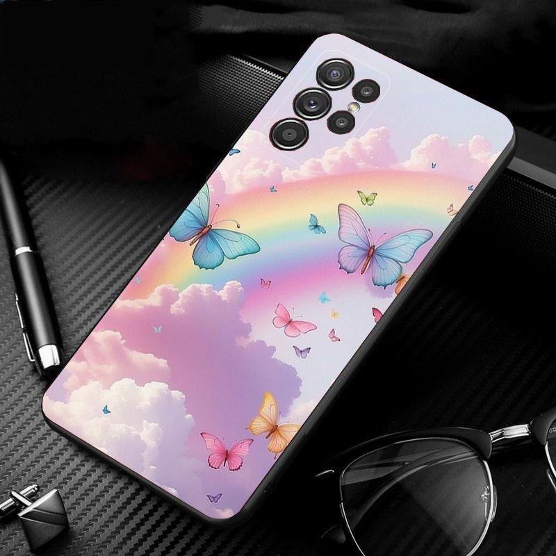 Phone Case For Samsung Galaxy S25 S24 S23 S22 S21 Ultra S24 S23 S22 S21 S25 Plus S24 S25 FE Rainbow Clouds