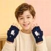 Plush Flip-Top Faux Mink Velvet Half-Finger Gloves - Thick Warm Knit for Autumn/Winter Writing