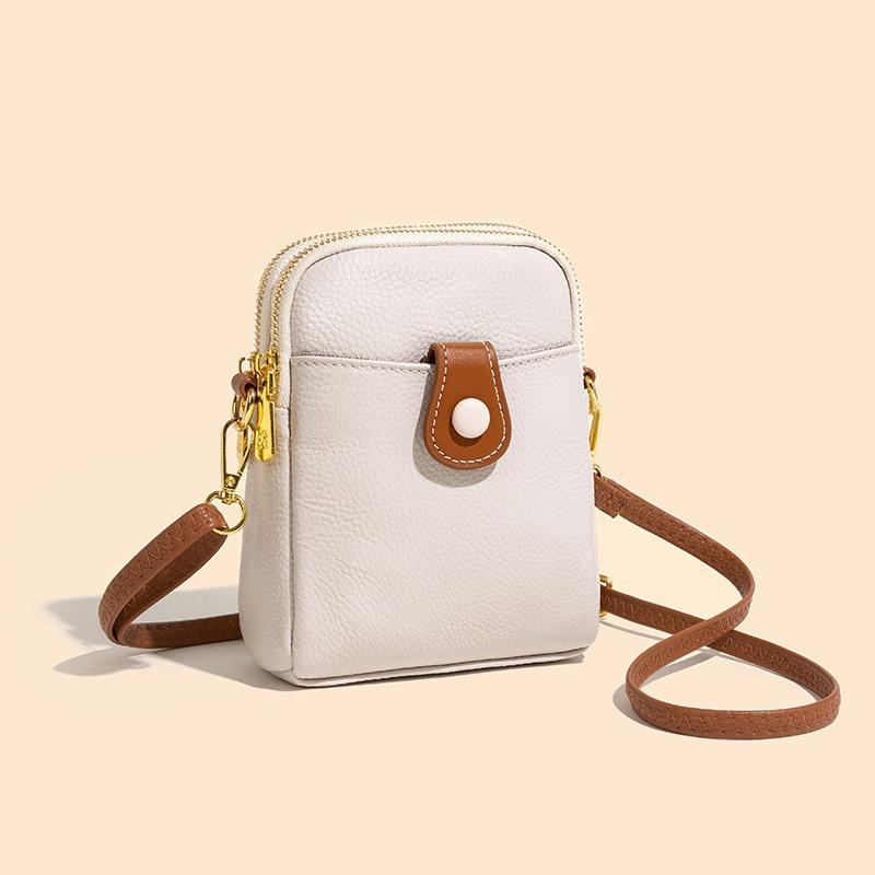 Fashion Women's Genuine Leather Diagonal Cross Head Layer Cowhide Coin Purse Cowhide Shoulder Bag