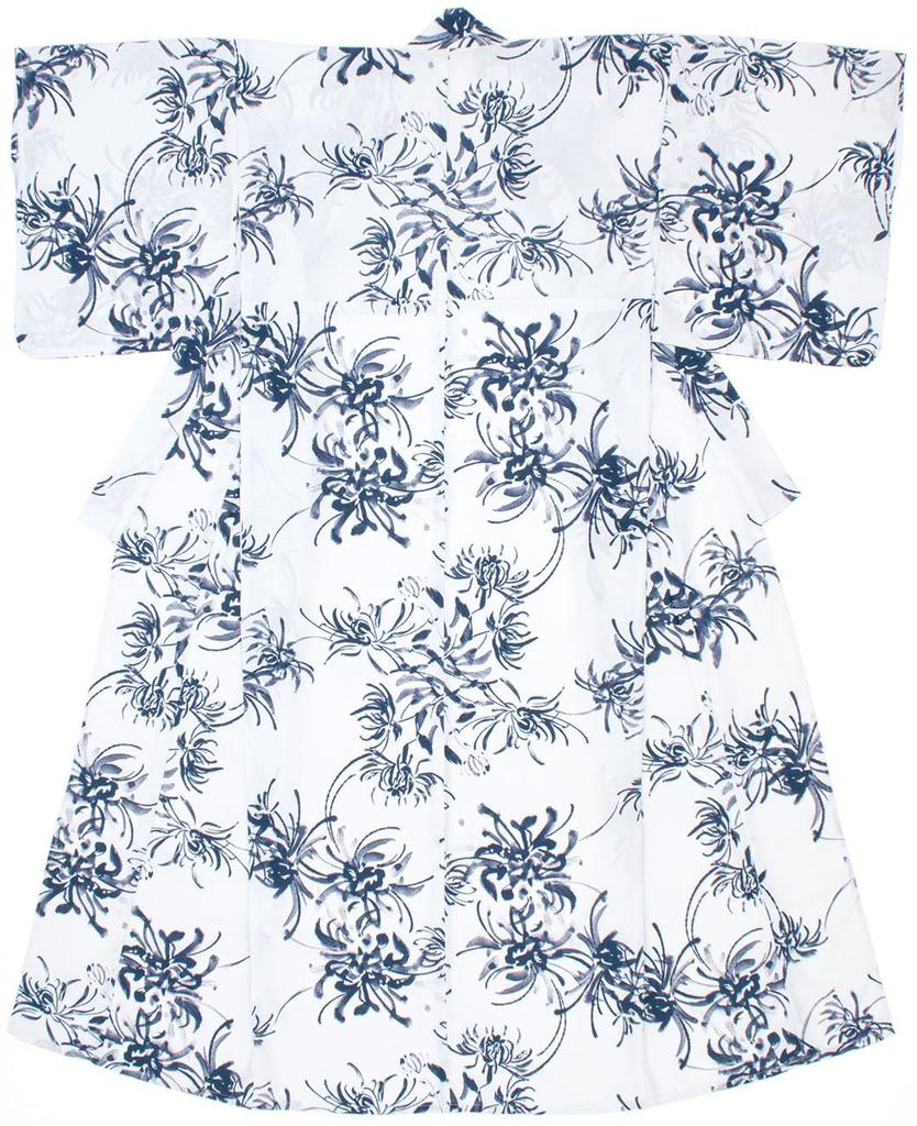 [SOUBIEN] Soubien Yukata 3-teiliges Set floro Damen (YukataHalbbreiter ObiGeta) Einheitsgröße Marineblaue Chrysanthemenmuster x Grau ykt10305-obh10005