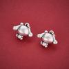 3D Sterling Silver Jade Rabbit Dog Pendant Charm for DIY Jewelry Accessories