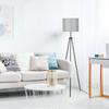 Pulling   Tripod Floor Lamp Modern Design Standing Light with Linen Lampshade for Living Room Bedroom Study Room  