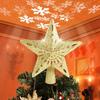 New Year Xmas Christmas Tree Topper Snowflake Projector Xmas Tree Ornaments Christmas Decorations
