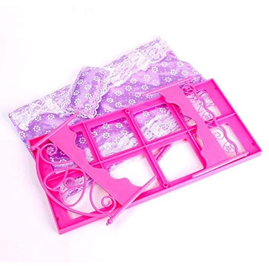 Dollhouse Display Model Mini Delicate Plastic Exquisite Furniture Model Single Bed for Kids