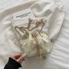 High-end Metallic Fringed Sequin Evening Bag, Luxury Water Bucket Bag, Crossbody Bag
