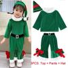 Cosplay Children Christmas Clothes with Top Pants Hat Xmas Suit Wear  Girls Toddler