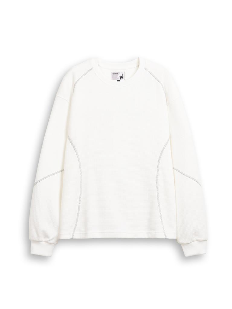 HERVINO Waffle Stitch Long Sleeve [Ivory]