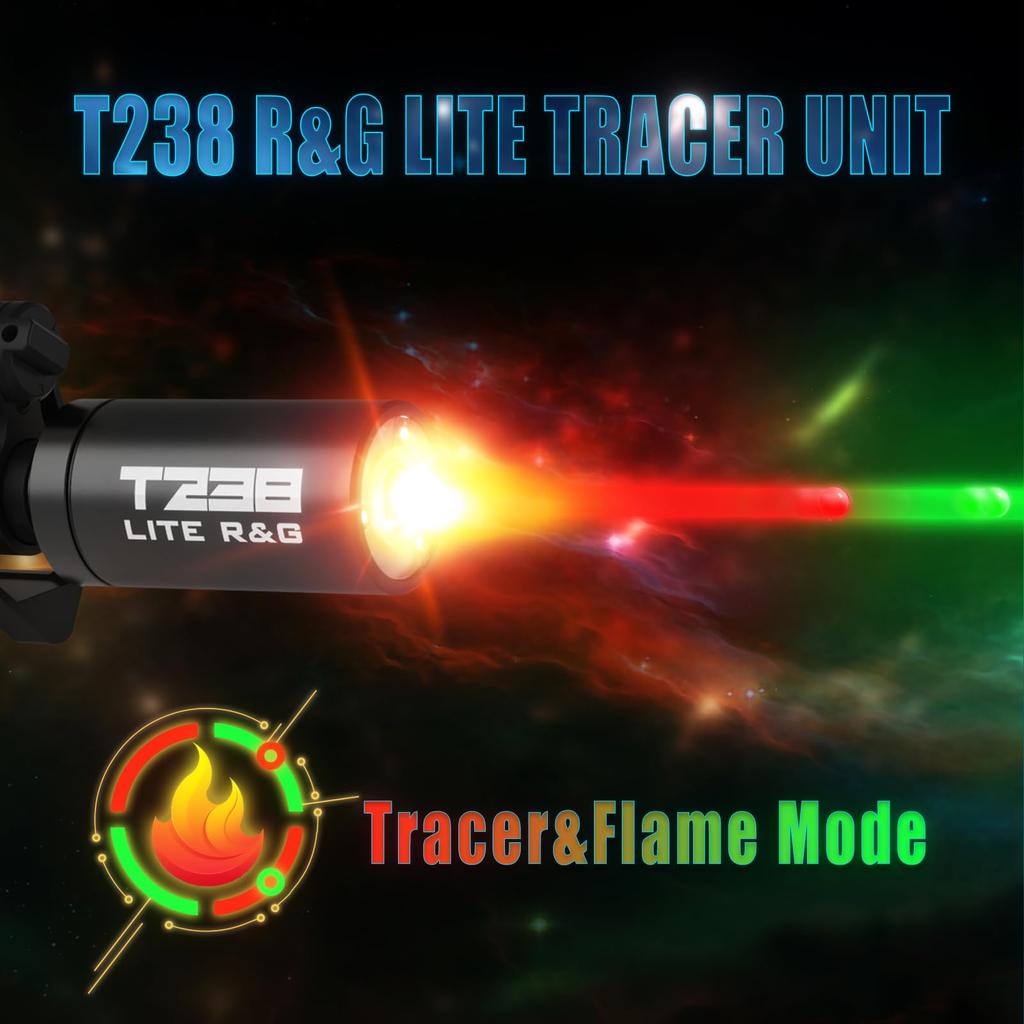 T238-LITE R&G Airsoft Tracer Unit, Spitfire Tactical Mündungsfeuer-Simulator für Airsoft/Gel-Blaster, 14mm CCW Gewindeanschluss