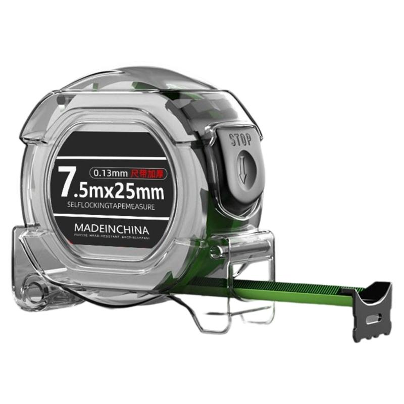 Retractable Measuring Tape with Flexible Steel Blade & Impact Resistant Shell Shockproof Tape Measure for Household