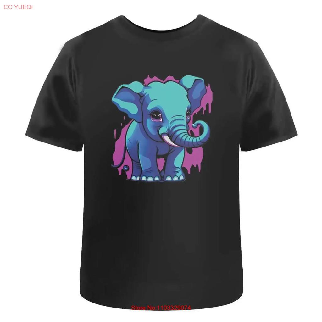 Funky Blue Elephant T Shirt 100 Cotton S 2XL TA043590 vintage Washed Slightly Casual Breathable Unisex Versatile Stretched