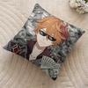Tartaglia Genshin Impact Cute Cushion Cover Silky Short Plush Invisible Zipper Dustproof Sofa Pillow Case For Home Decor