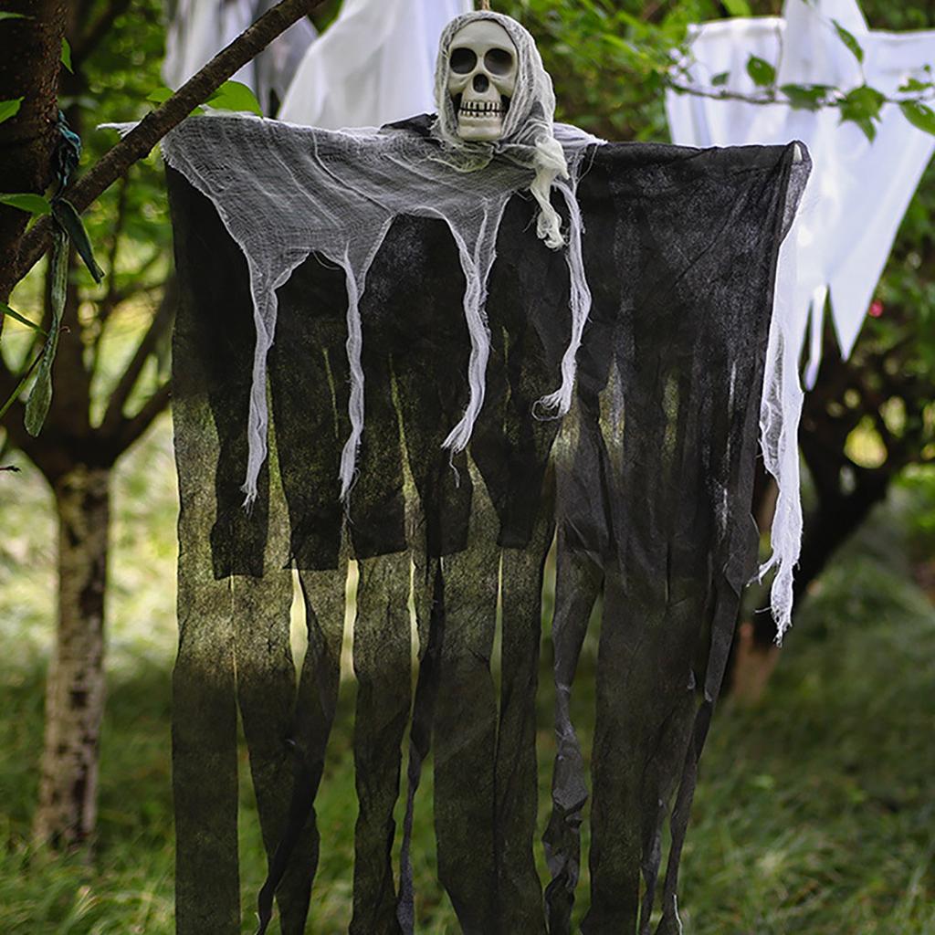 Halloween Horrible Skeleton Bloody Skull Spooky Hanging Party Decoration Supply blanco Blanco Halloween Horrible Skeleton Bloody Skull Spooky Hanging Party Decoration Supply blanco Blanco