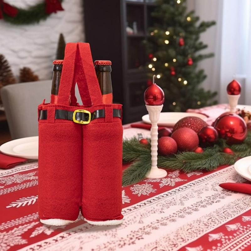 Efficient Stocking Style Holiday Gift Bags User Friendly Fabric Candy Pouches Multipurpose Bottle Cover For Christmas