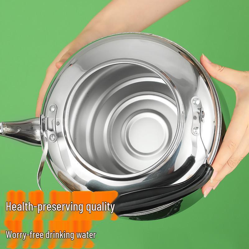 Large Capacity Stainless Steel Whistling Kettle - Thickened for Household or Commercial Use On Gas Stoves